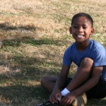 Kaleb Euchi resting after a fast 5k.
